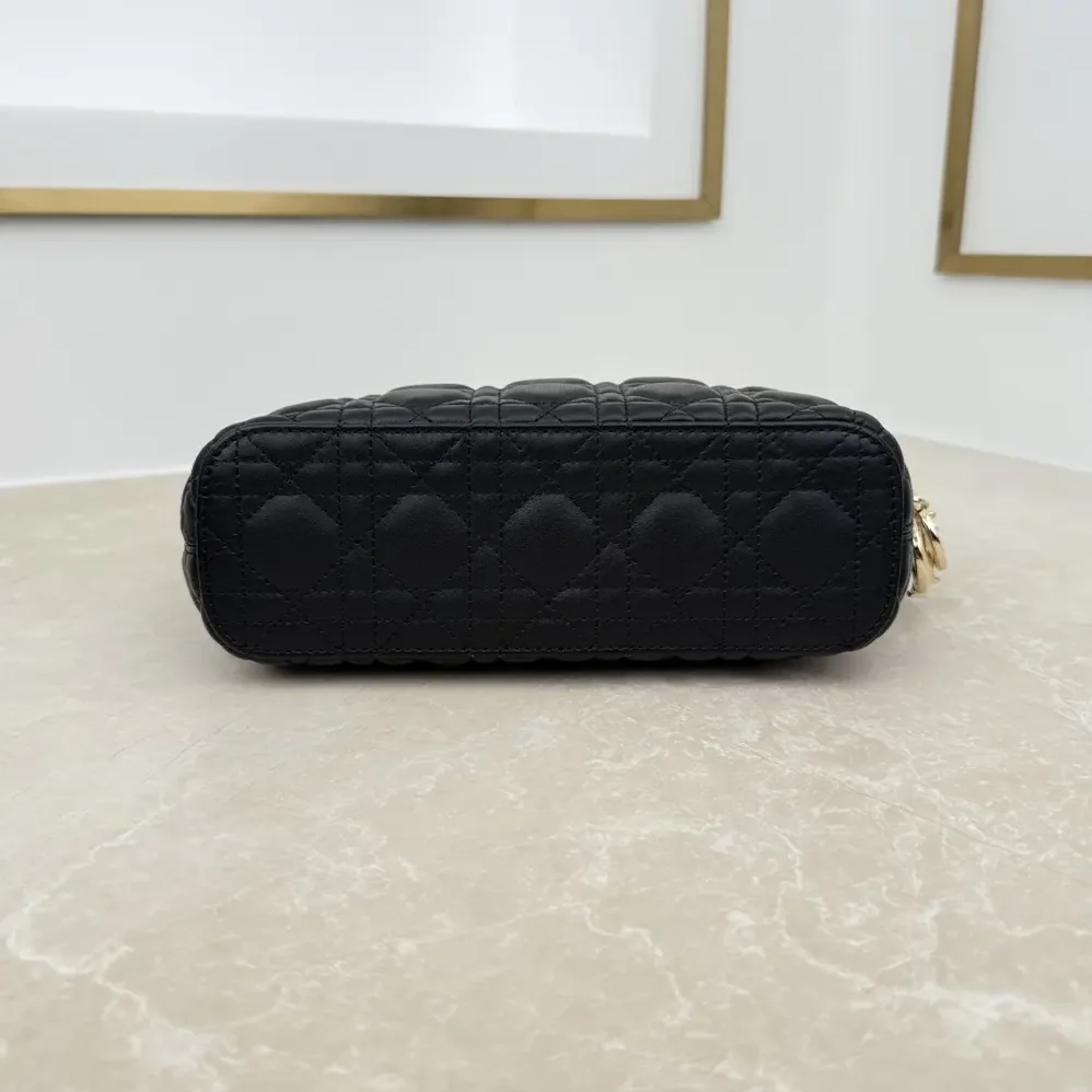 Dior Small Dior Toujours Hobo Bag Black Cannage Lambskin for Women