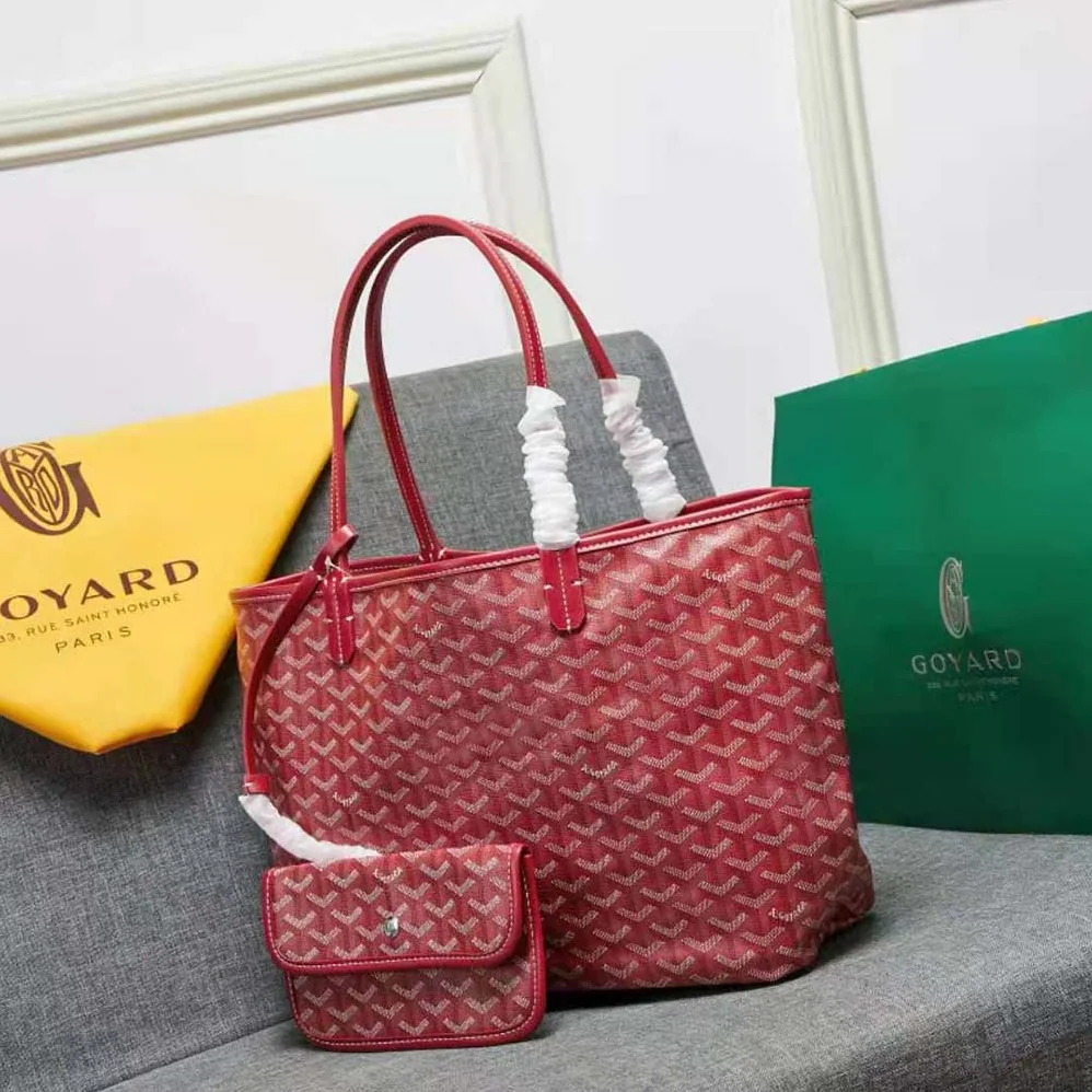 Goyard Sac Artois MM in Goyardine Canvas & Chevroches Calfskin for Women in Red