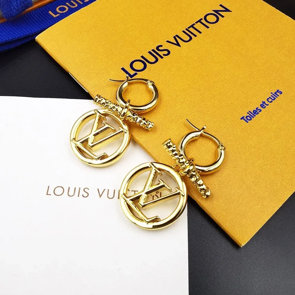 Louis Vuitton Baby Louise Earrings Gold Hardware