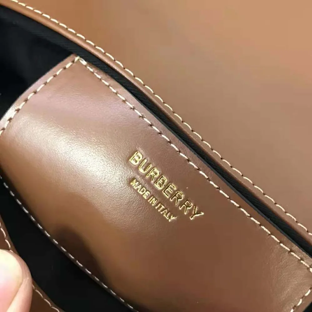 Burberry Top Handle Note Bag with Logo-engraved Studs for Women in Brown