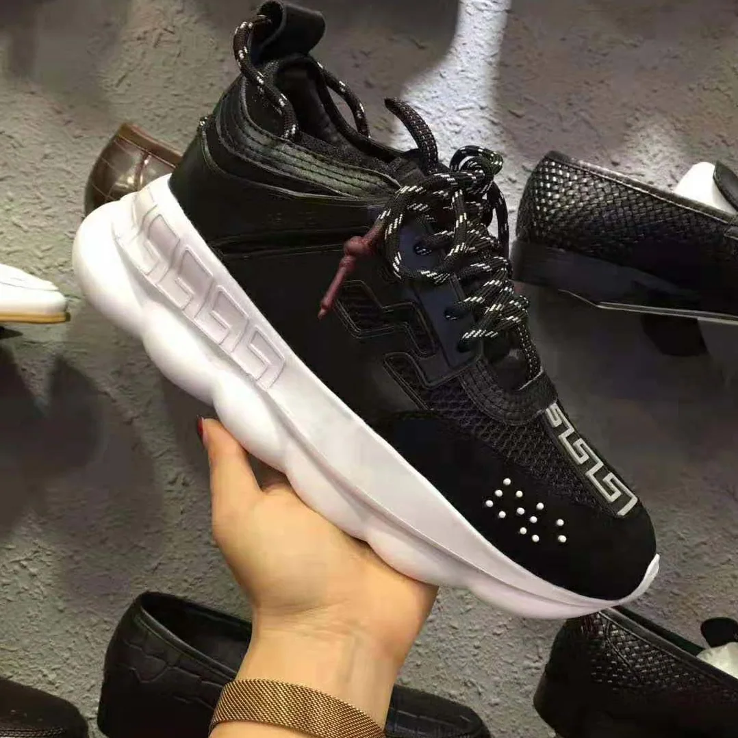 Versace Chain Reaction Sneakers for Men in Black