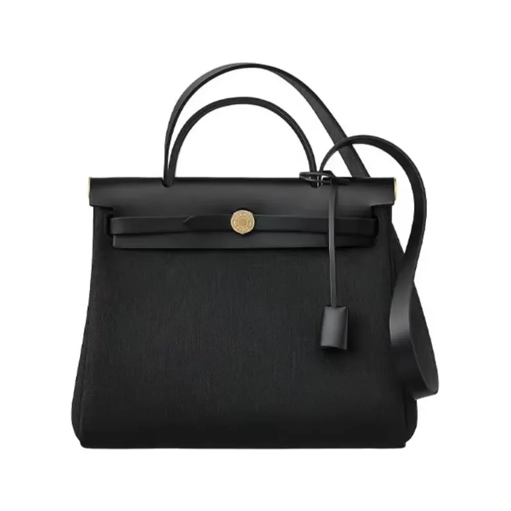 Hermes Herbag Zip 31 Bag for Women in Black/Gold