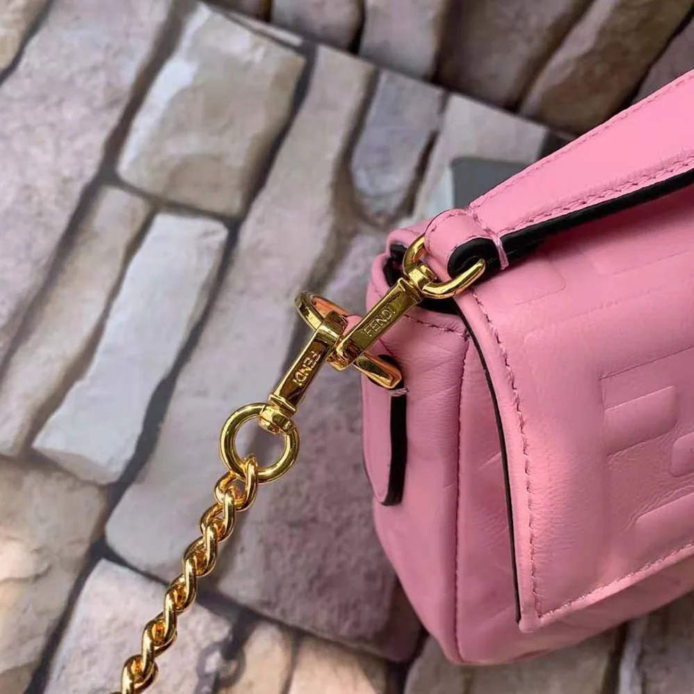 Fendi Baguette Soft Nappa Leather Bag for Women in Pink