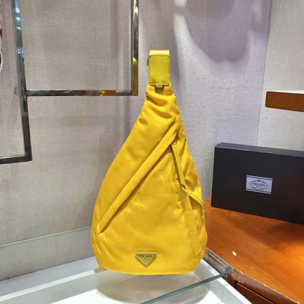 Prada Re-Nylon and Leather Backpack for Women in Yellow