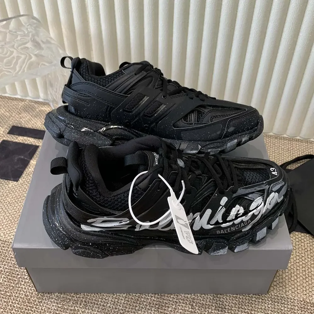 Balenciaga Track Signature Sneaker in Black and White for Unisex Balenciaga Track Signature Sneaker in Black and White for Unisex