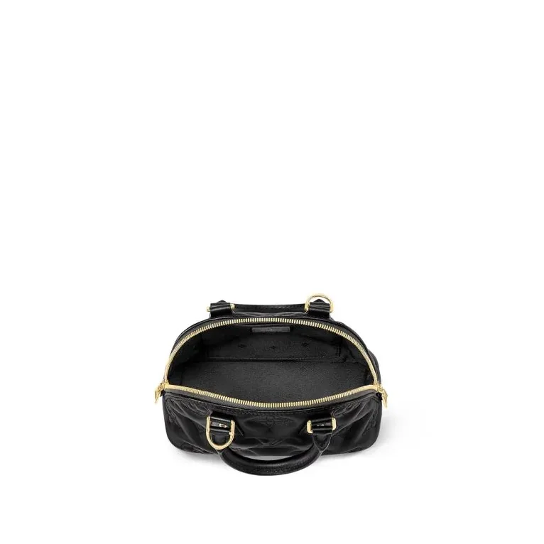 Louis Vuitton Alma BB Top Handle Bag in Black Gold Hardware