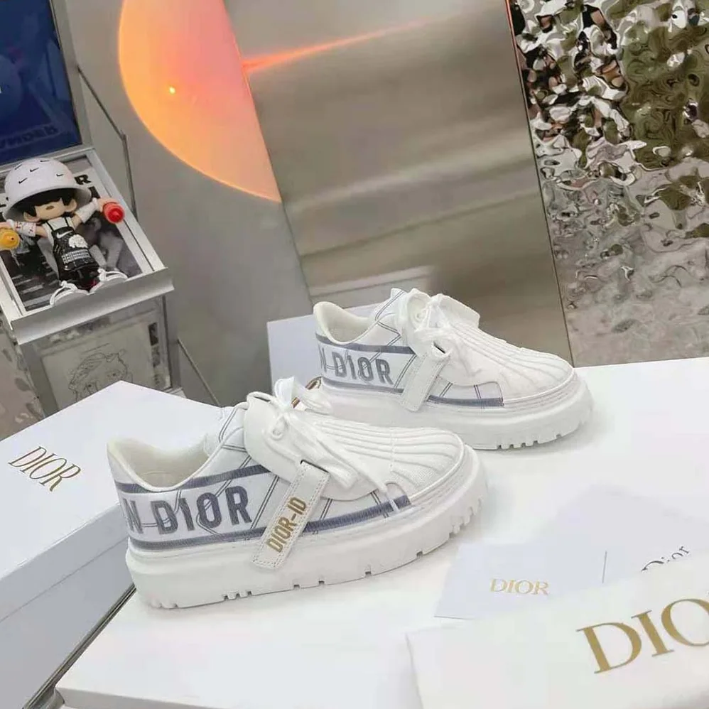 Dior Dior-id Sneaker White and French Blue Technical Fabric for Women Dior Dior-id Sneaker White and French Blue Technical Fabric for Women