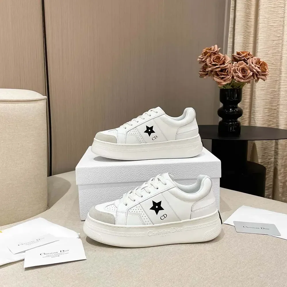 Dior Dior Star Platform Sneaker White Calfskin and Suede for Women