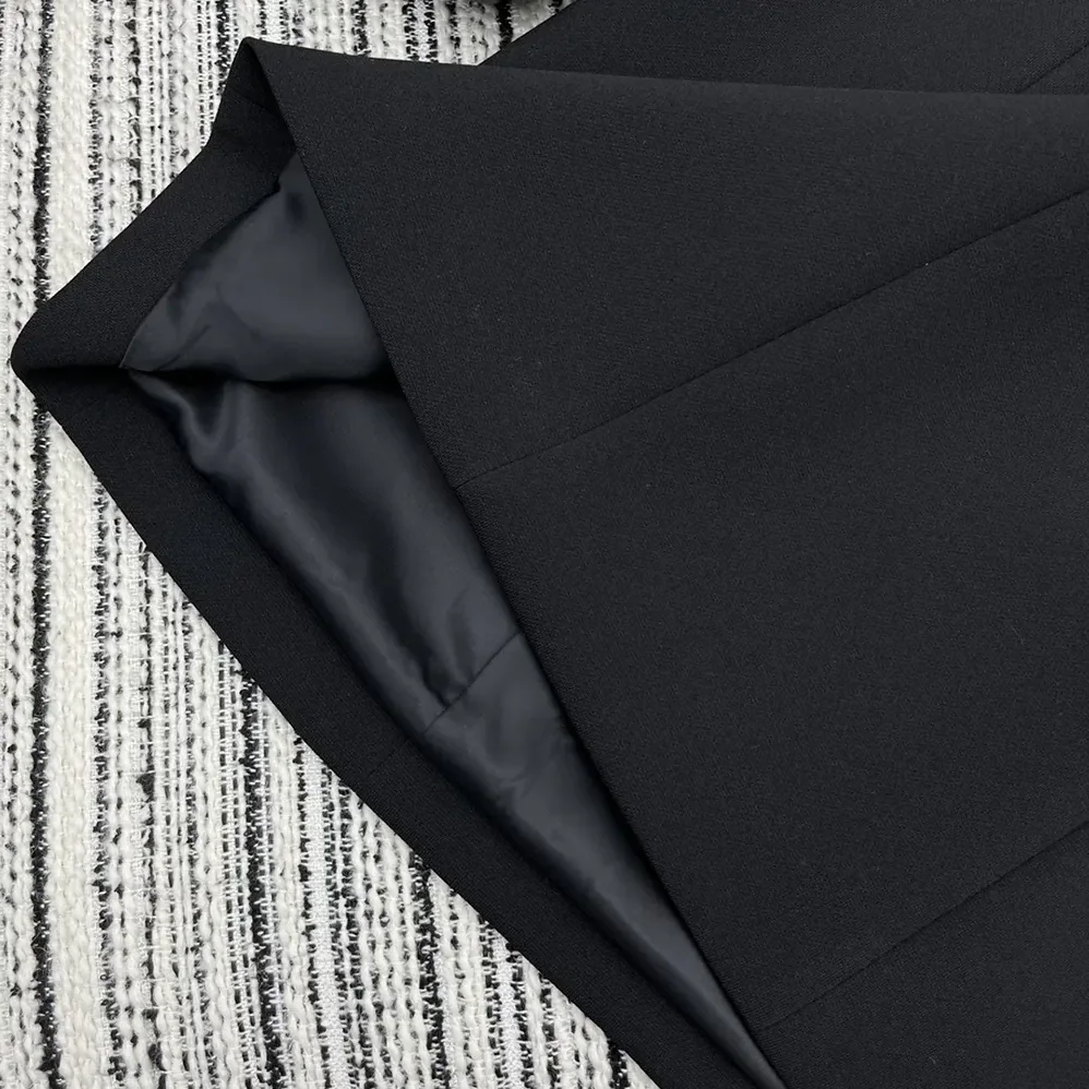 Dior Dress with Spread Collar Black Double-Sided Virgin Wool Crepe and White Cotton Poplin for Women Dior Dress with Spread Collar Black Double-Sided Virgin Wool Crepe and White Cotton Poplin for Women