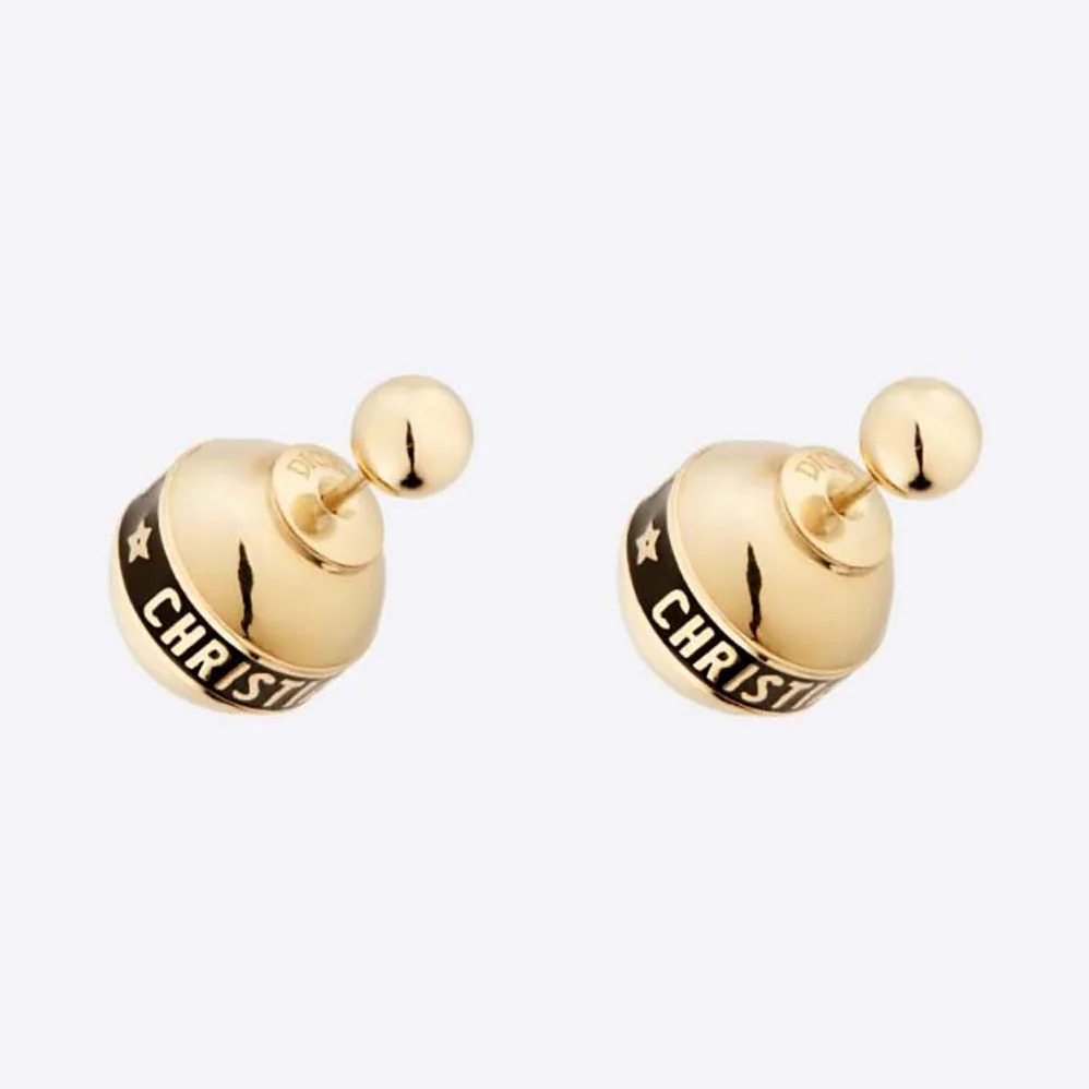 Dior Tribales Earrings Gold-Finish Metal and Black Lacquer for Women