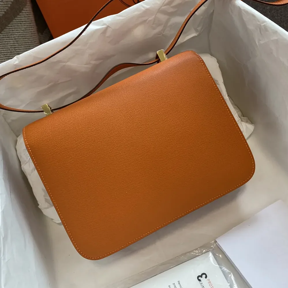 Hermes Constance 24 Bag Epsom Leather for Women in Orange/Gold