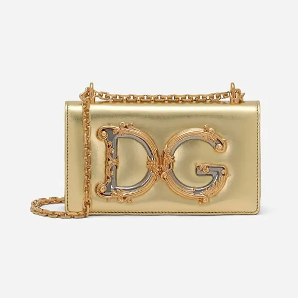 Dolce Gabbana D&G DG Girls Phone Bag in Nappa Mordore Leather for Women