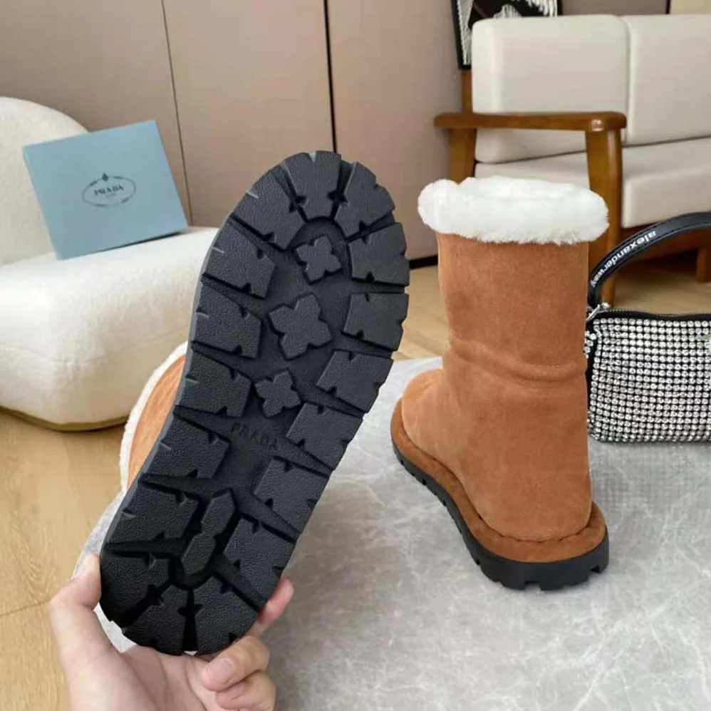 Prada Classic Snow Boot Shearling Booties for Women Prada Classic Snow Boot Shearling Booties for Women