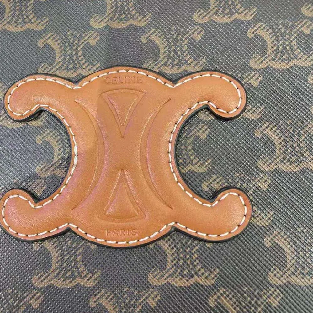 Celine Box on Chain Cuir Triomphe in Triomphe Canvas and Calfskin for Women