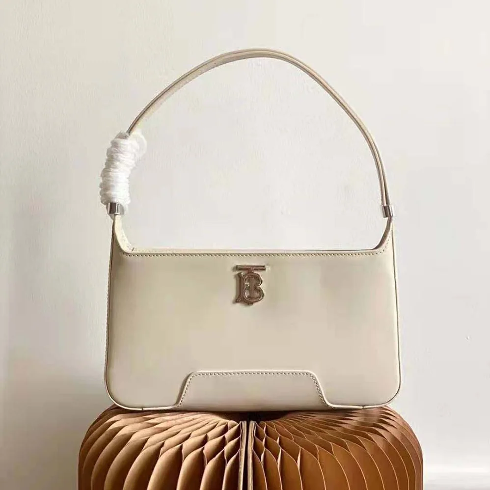 Burberry Leather TB Shoulder Bag for Women in White
