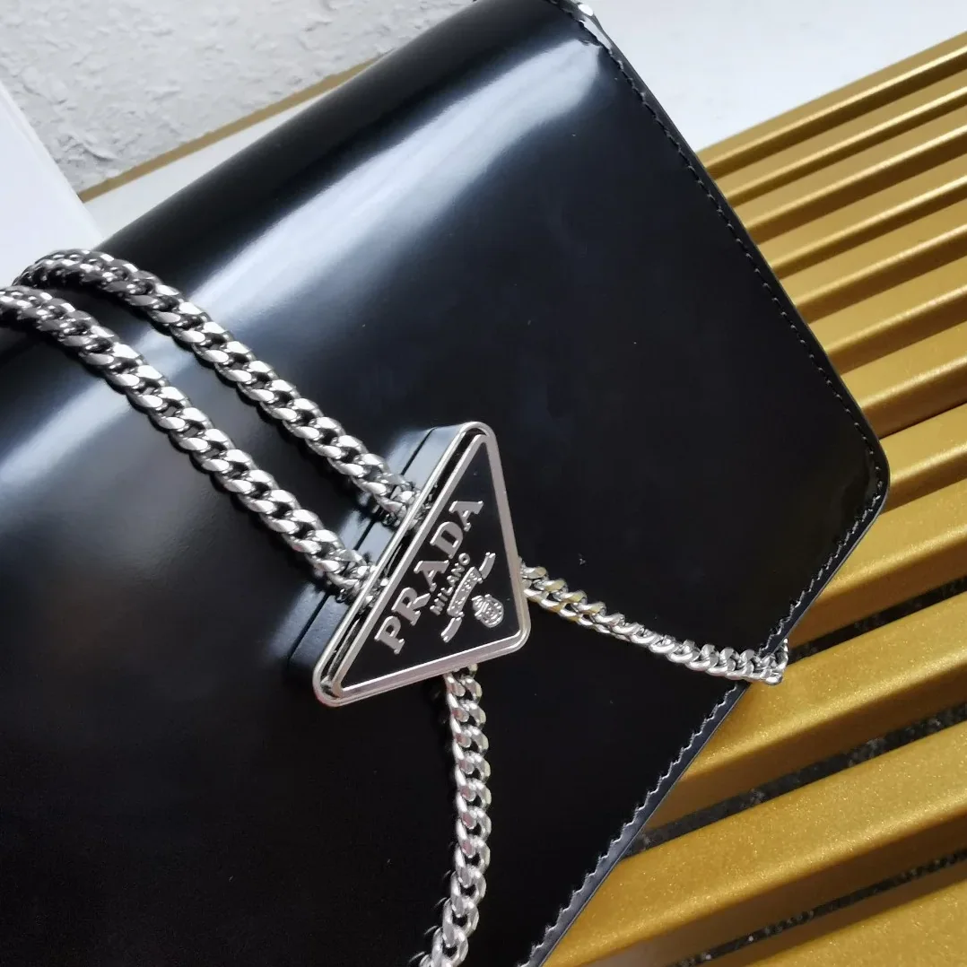 Prada Brushed Shoulder Bag Black Prada Brushed Shoulder Bag Black