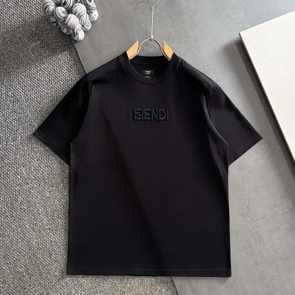 Fendi Black Cotton T for Men in shirt