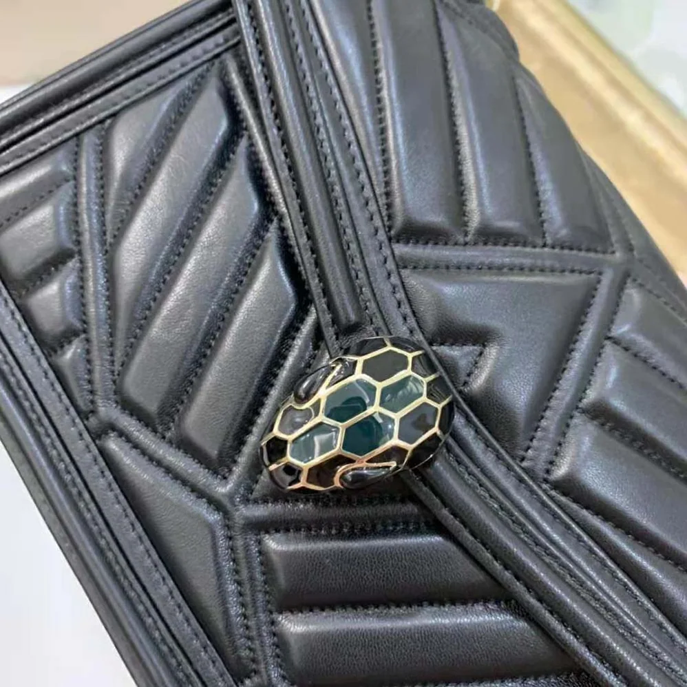 Bvlgari Serpenti Diamond Blast Shoulder Bag for Women in Black
