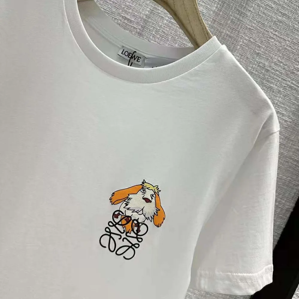 Loewe Heen Anagram T-shirt in Cotton for Women in White Loewe Heen Anagram T-shirt in Cotton for Women in White