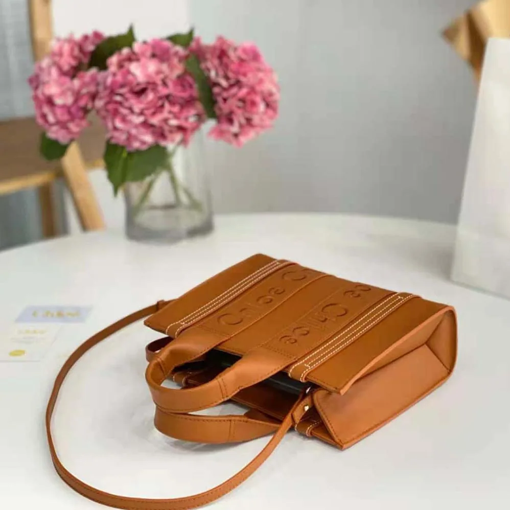 Chloe Mini Woody Tote Bag for Women in Brown Chloe Mini Woody Tote Bag for Women in Brown