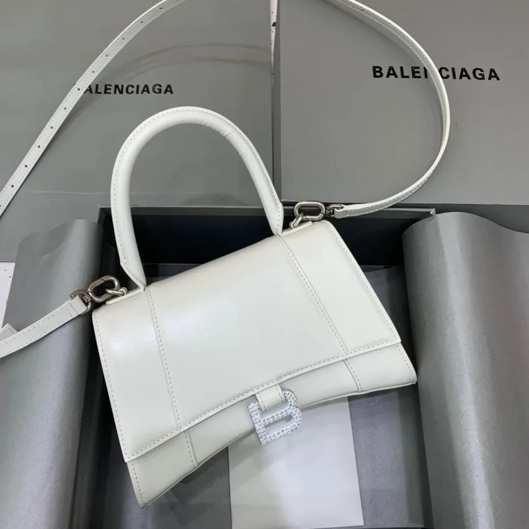 Balenciaga Hourglass Small Handbag In White