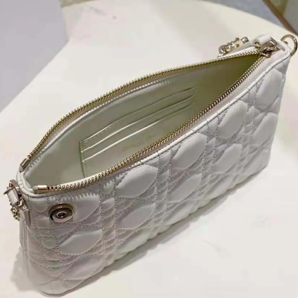 Dior Miss Dior Dior Midi Mini Bag White Cannage Lambskin for Women