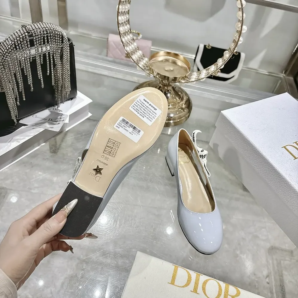 Dior J'Adior Ballet Flat Ice Lagoon Patent Calfskin for Women