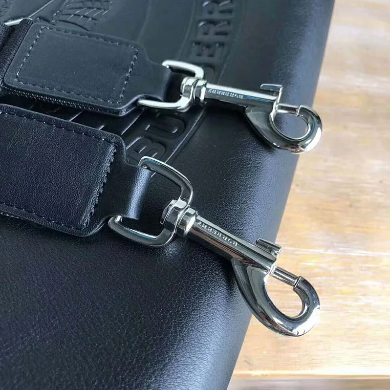 Burberry Embossed Crest Leather Briefcase for Men in Black Burberry Embossed Crest Leather Briefcase for Men in Black