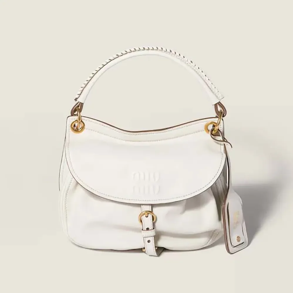 Miu Miu Rendez-Vous Nappa Leather Bag Chalk White for Women Miu Miu Rendez-Vous Nappa Leather Bag Chalk White for Women