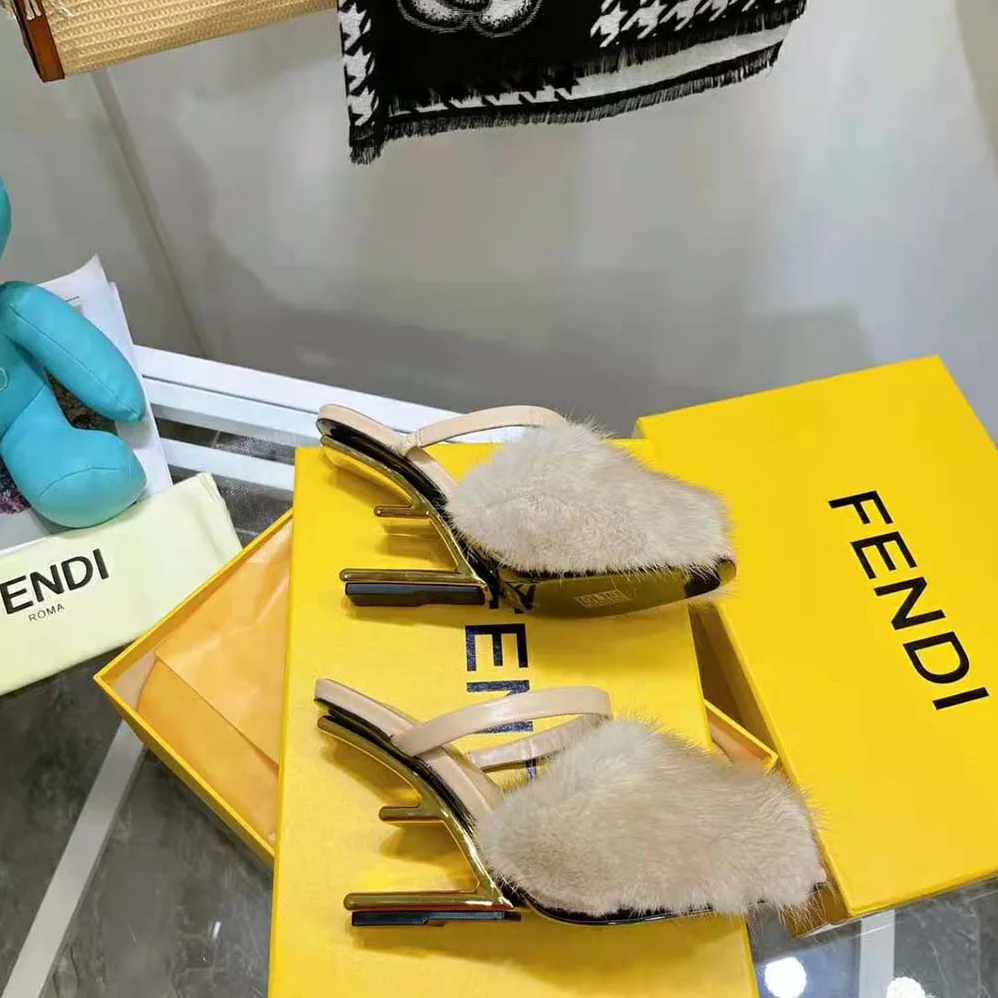 Fendi First Pink Mink High for Women in Heeled Sandals