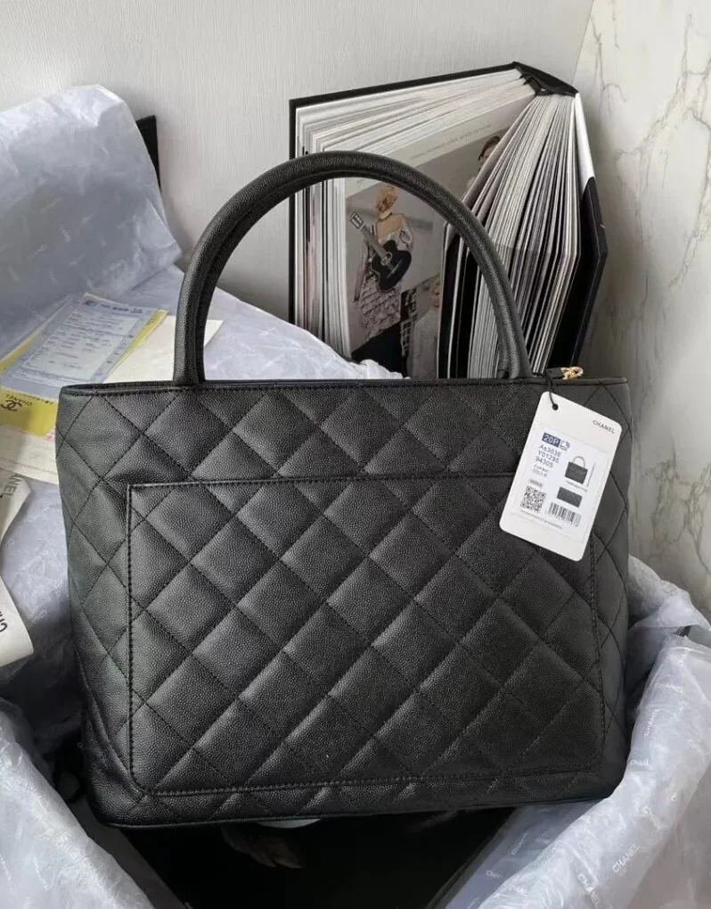 Chanel Medallion Tote Shoulder Black Bag / Chanel Medallion Tote Shoulder Black Bag /