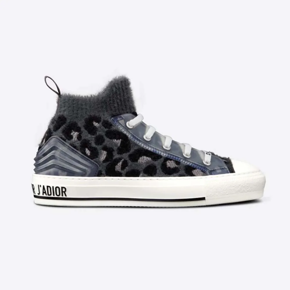 Dior Walk'n'Dior Sneaker Fur-Effect Knit with Gray Mizza Print for Women