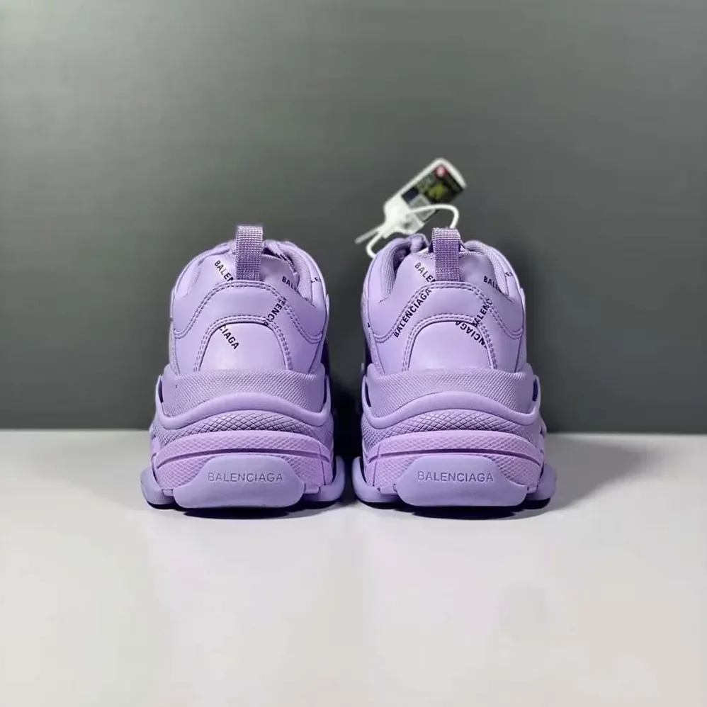 Balenciaga Triple S Sneaker Allover Logo in Purple and Black for Women Balenciaga Triple S Sneaker Allover Logo in Purple and Black for Women