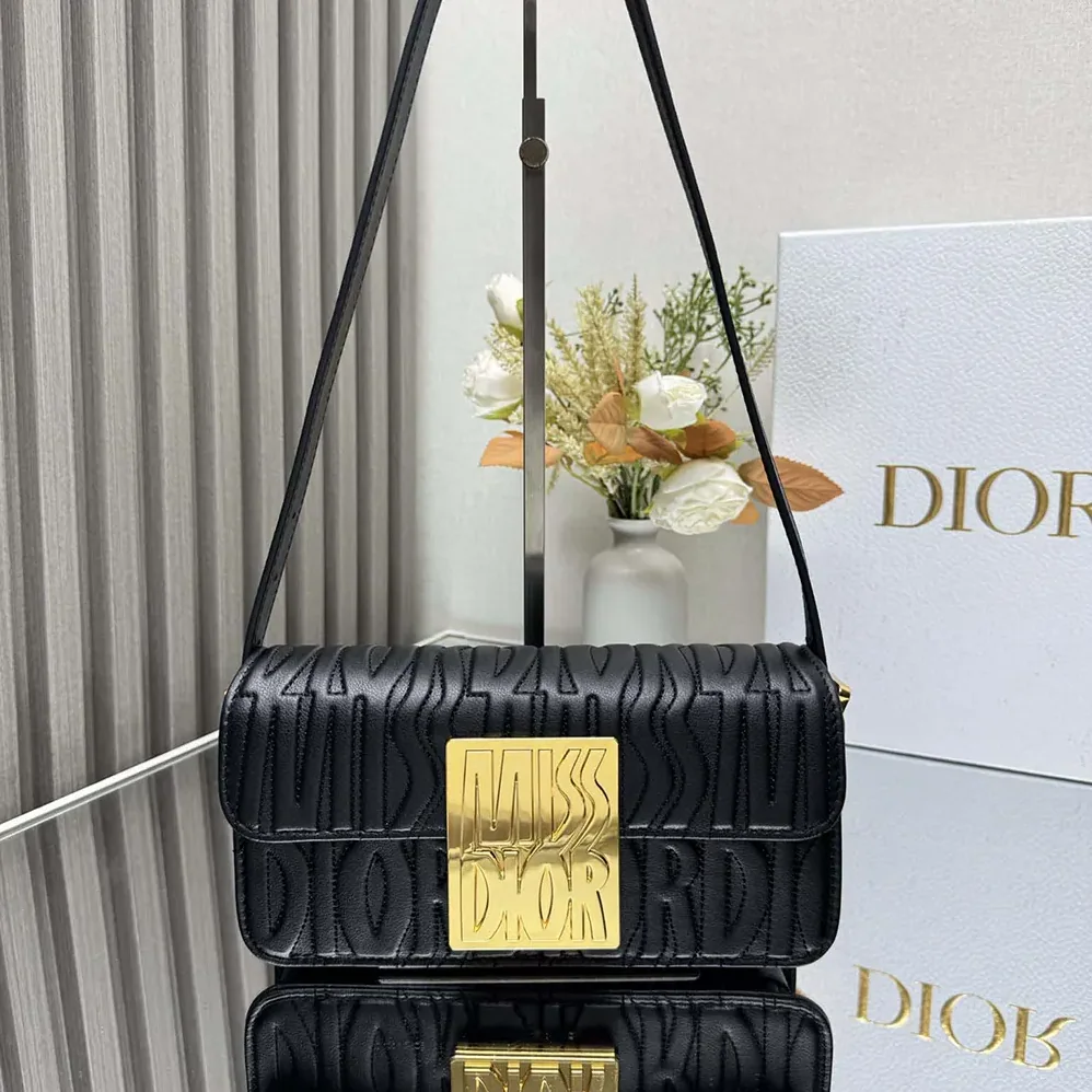 Dior Miss Dior Flap Bag Black Quilted Miss Dior Allover Calfskin for Women Dior Miss Dior Flap Bag Black Quilted Miss Dior Allover Calfskin for Women