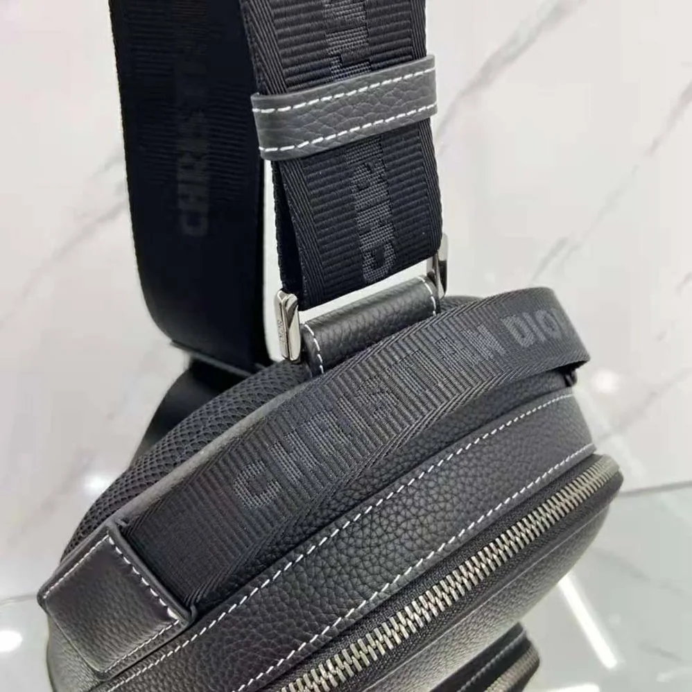 Dior Peter Doig Sling Bag Black Grained Calfskin for Men