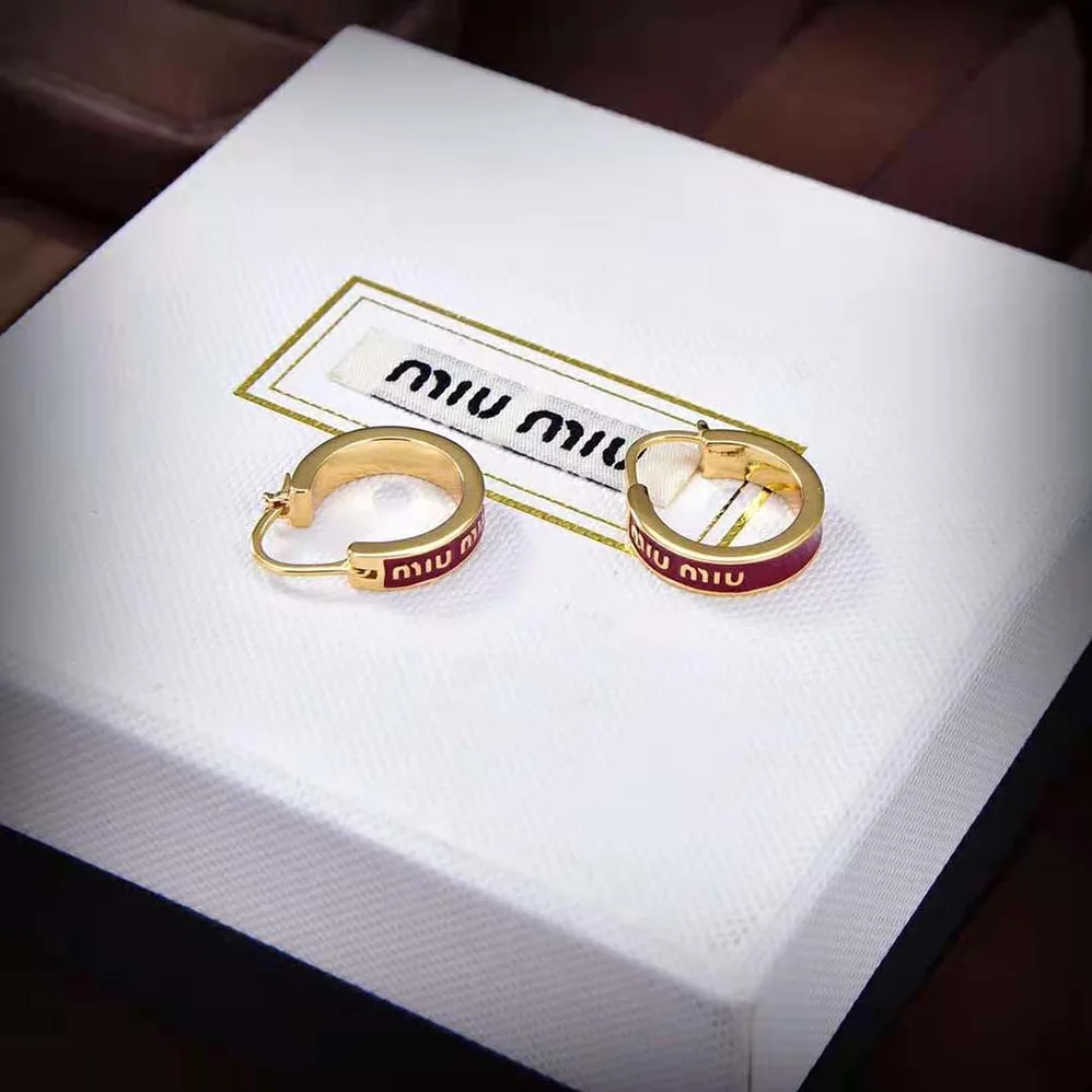 Miu Miu Enameled Metal Earrings for Women Miu Miu Enameled Metal Earrings for Women