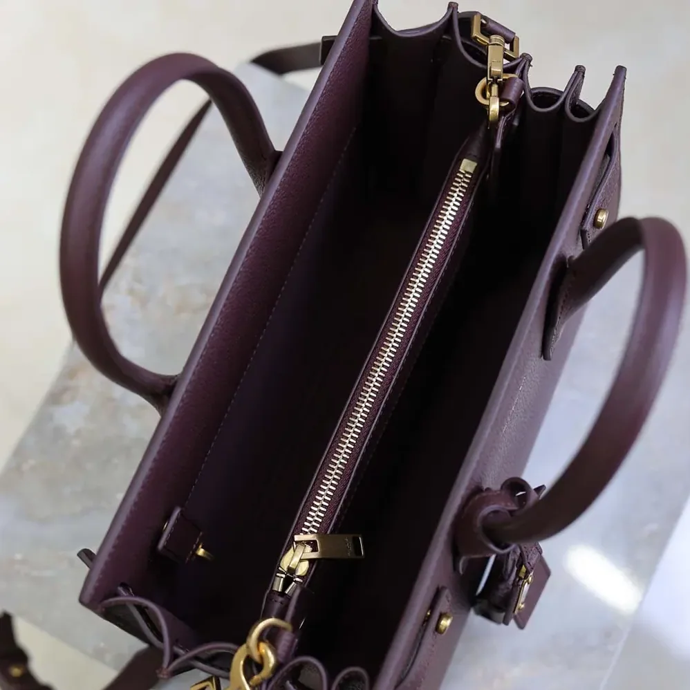 Saint Laurent YSL Nano Sac De Jour In Supple Grained Leather for Women in Maroon Saint Laurent YSL Nano Sac De Jour In Supple Grained Leather for Women in Maroon