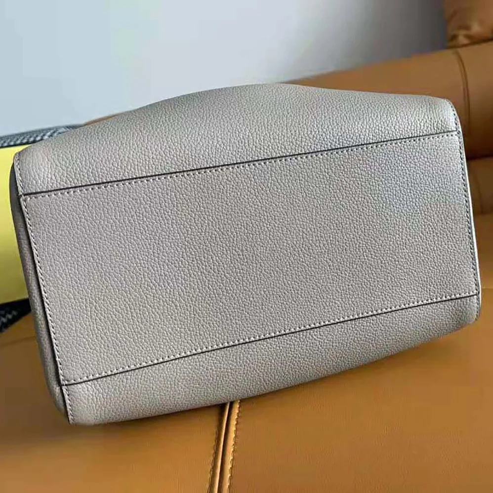 Fendi Origami Medium Dove Gray Leather Bag That Can be Transformed for Women