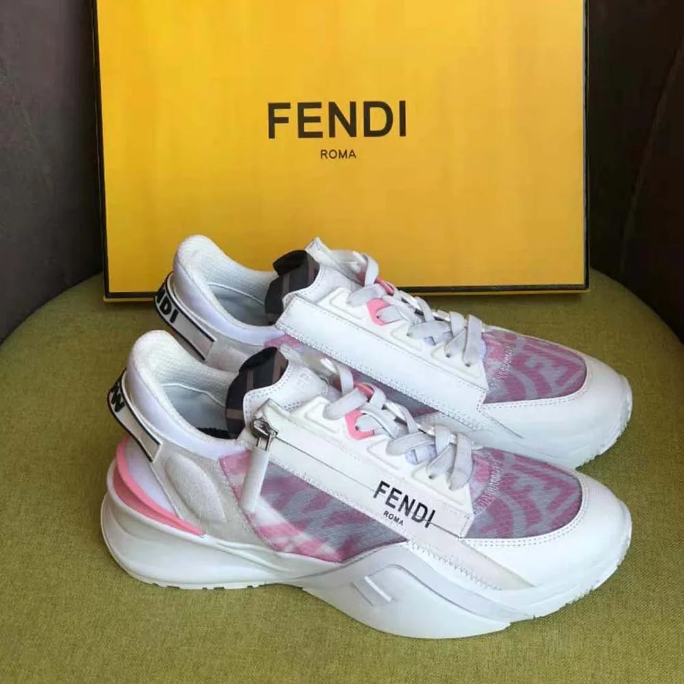 Fendi Flow Pink Nylon Low Tops for Women