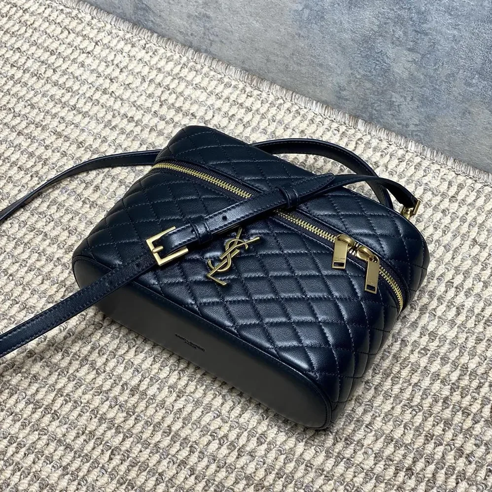 Saint Laurent YSL Gaby Large Vanity Bag In Lambskin for Women in Black Saint Laurent YSL Gaby Large Vanity Bag In Lambskin for Women in Black