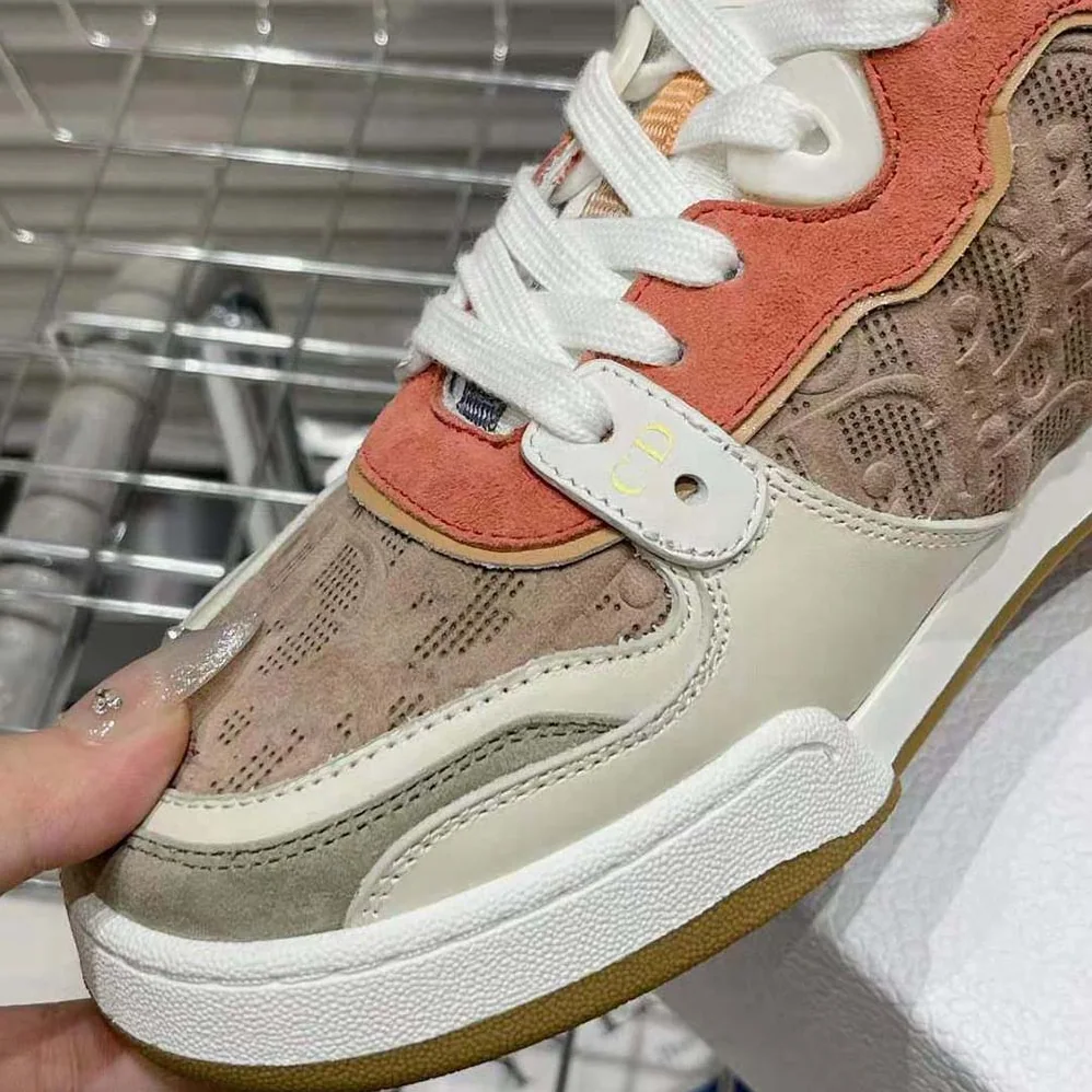 Dior One Sneaker Beige Multicolor Calfskin and Suede Calfskin with Dior Oblique Motif for Women