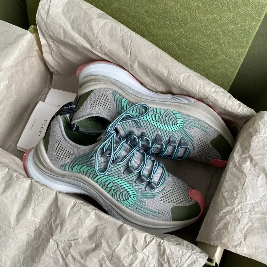 Gucci Run Sneaker Gray Orange for Men Gucci Run Sneaker Gray Orange for Men