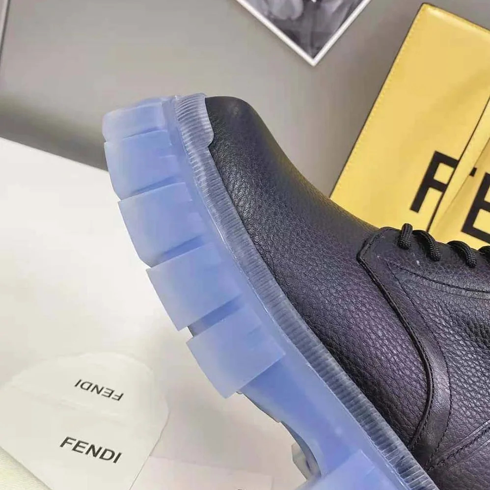 Fendi Force Black Leather Ankle Boots for Women