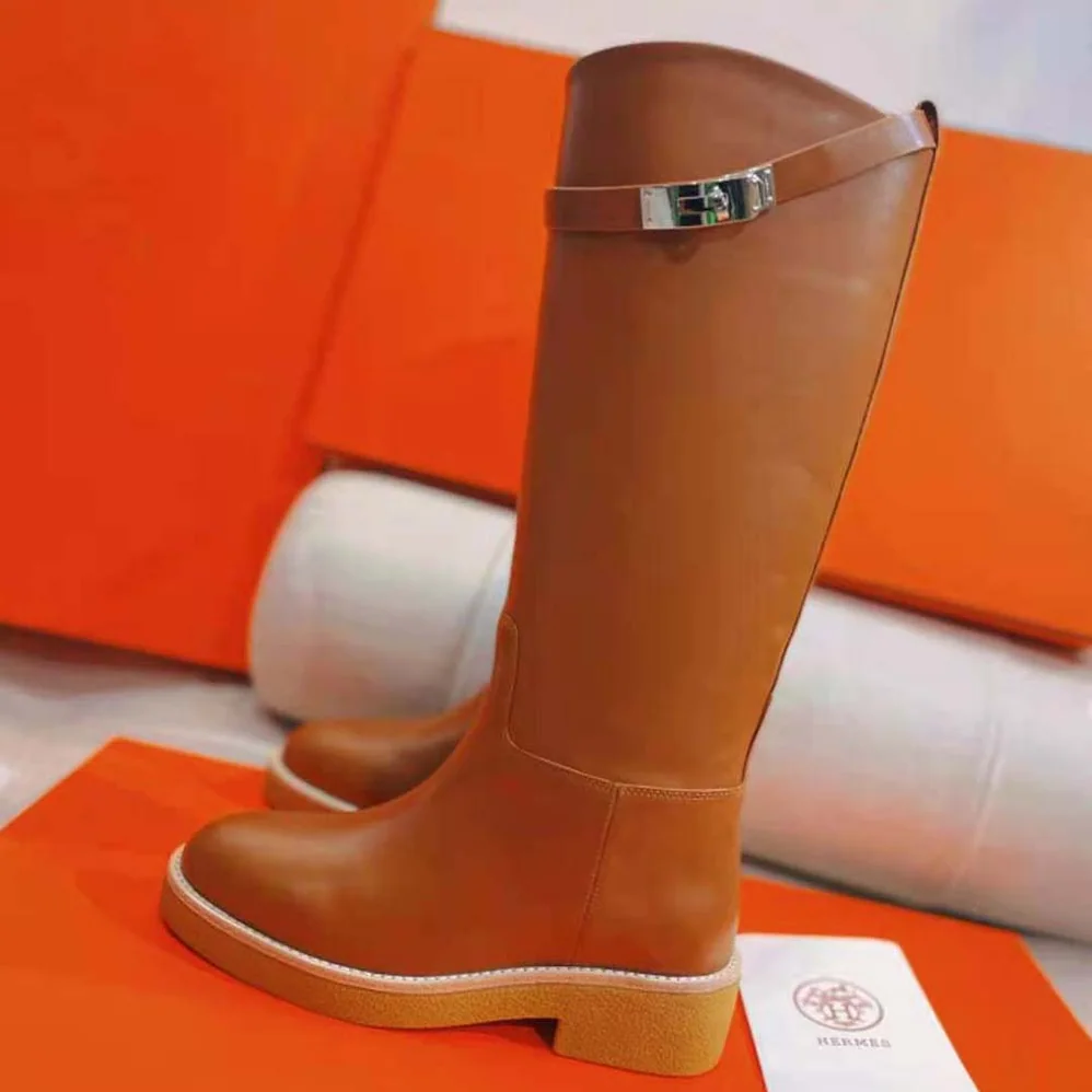 Hermes Jumping Boot in Heritage Calfskin for Women in Brown