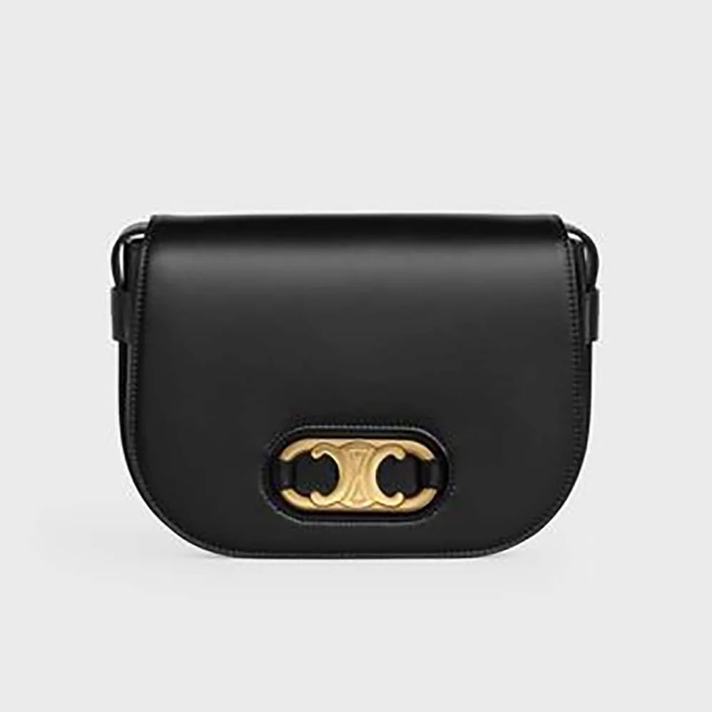 Celine Medium Maillon Triomphe Bag in Natural Calfskin for Women in Black Celine Medium Maillon Triomphe Bag in Natural Calfskin for Women in Black