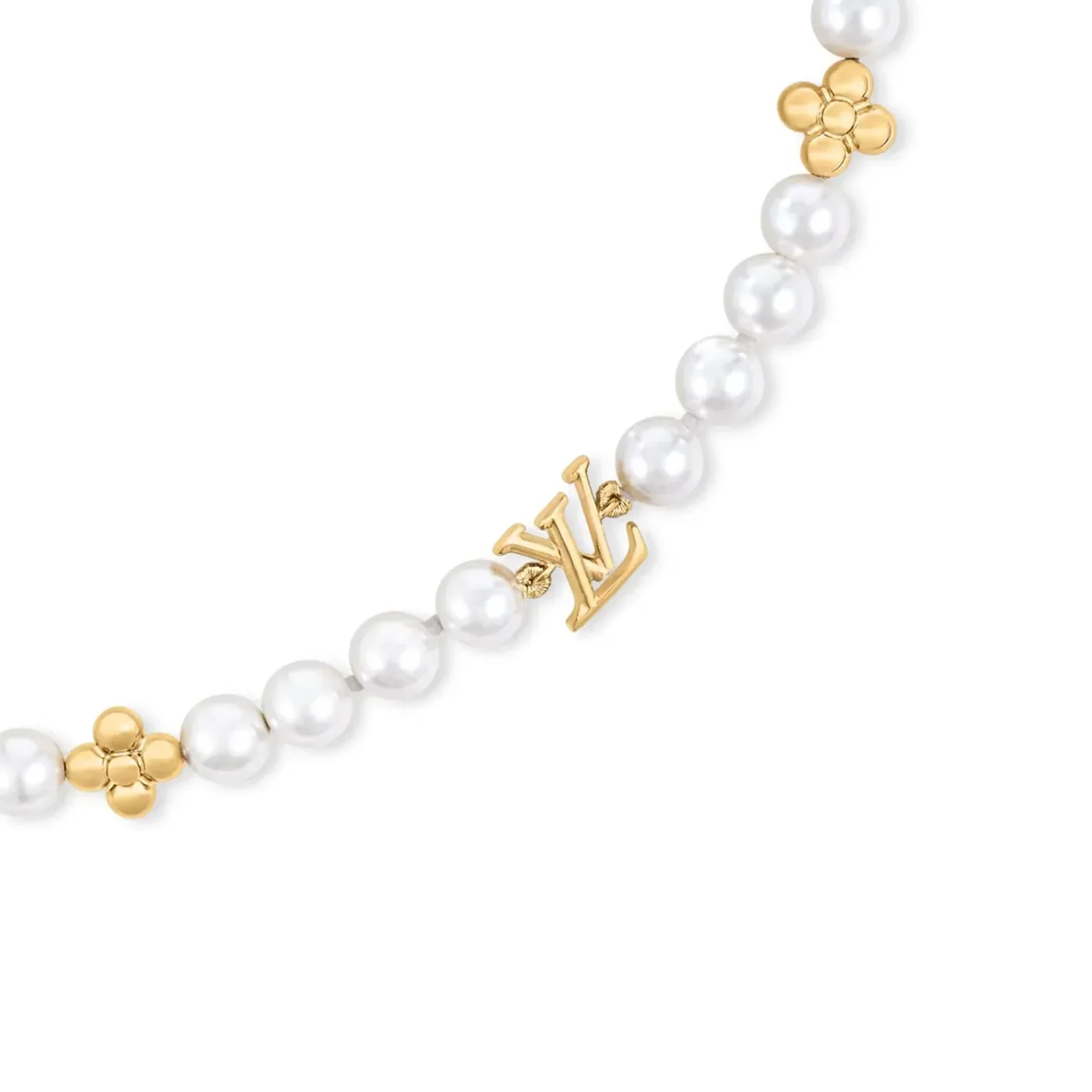 Louis Vuitton My Pearl Necklace Gold in Toned