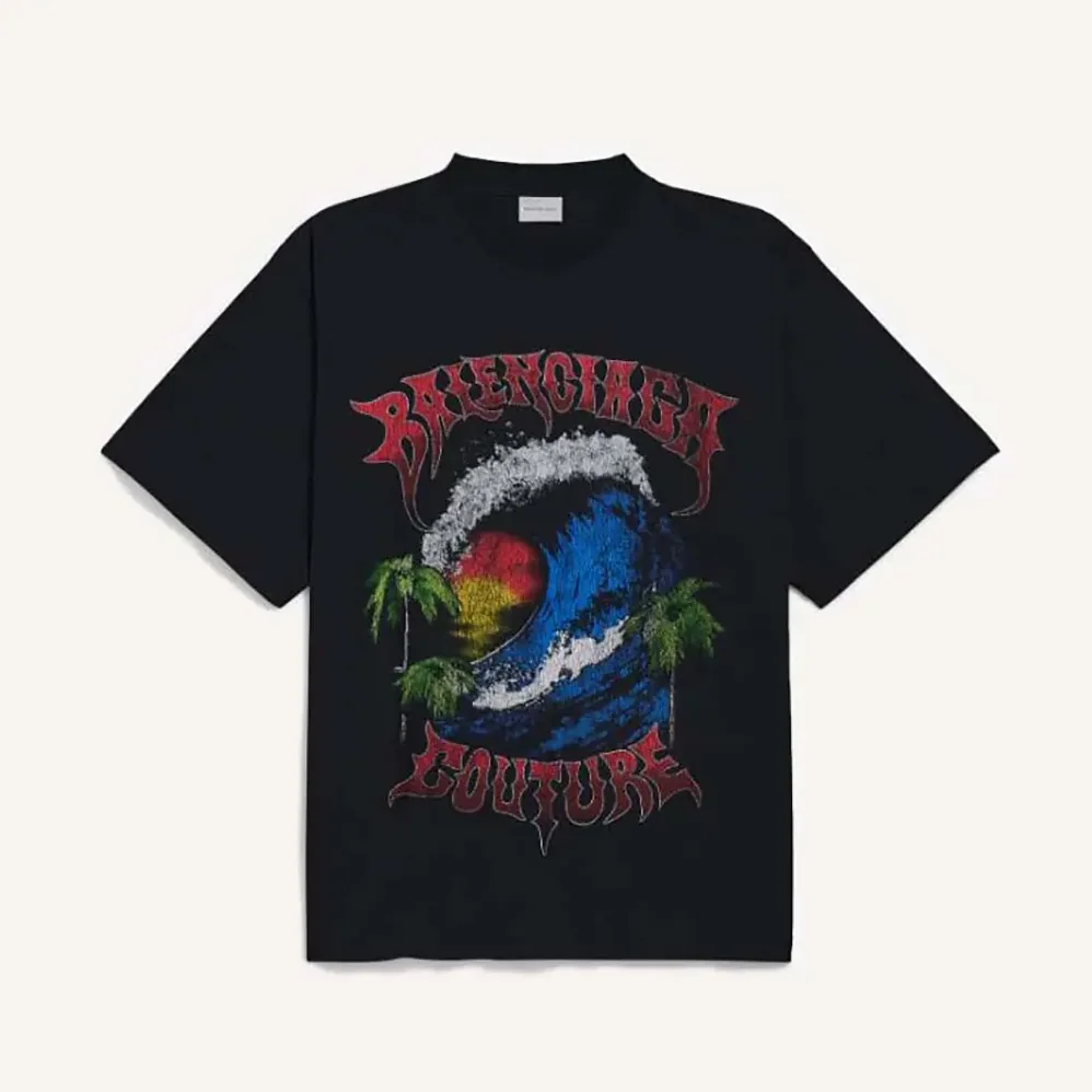 Balenciaga Vintage Surfer Oversized T-Shirt in White Dry Jersey for Women Balenciaga Vintage Surfer Oversized T-Shirt in White Dry Jersey for Women