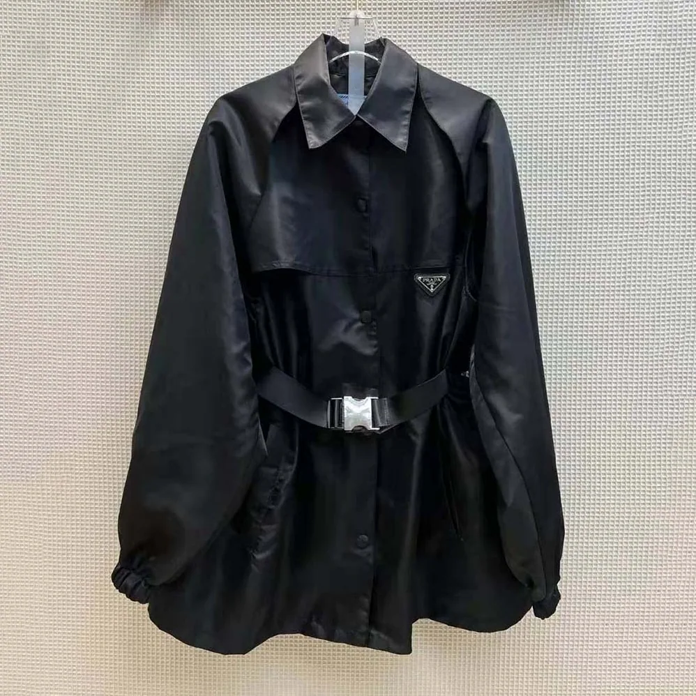 Prada Light Re-Nylon Safari Jacket for Women in Black