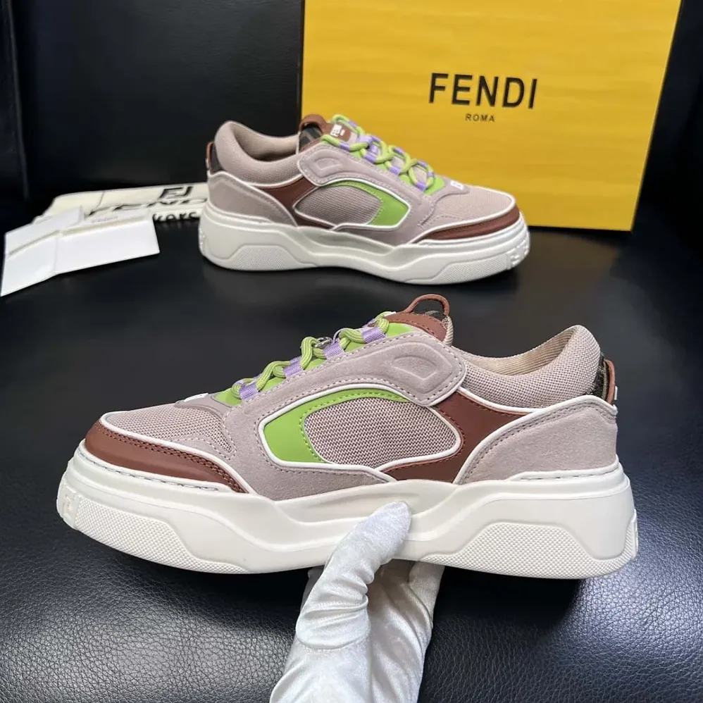 Fendi Force Sneakers Beige Mesh and Brown Leather Low for Unisex in tops Fendi Force Sneakers Beige Mesh and Brown Leather Low for Unisex in tops