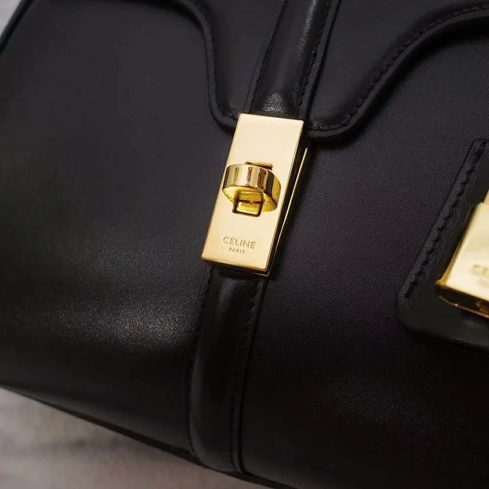 Celine Small 16 Bag in Satinated Calfskin for Women in Black